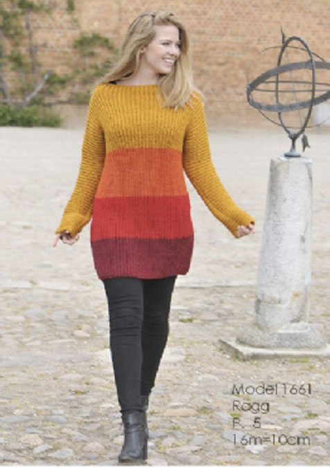 Stribet Patent Sweater Strikkeopskrift 1661 - Strikkeopskrifter