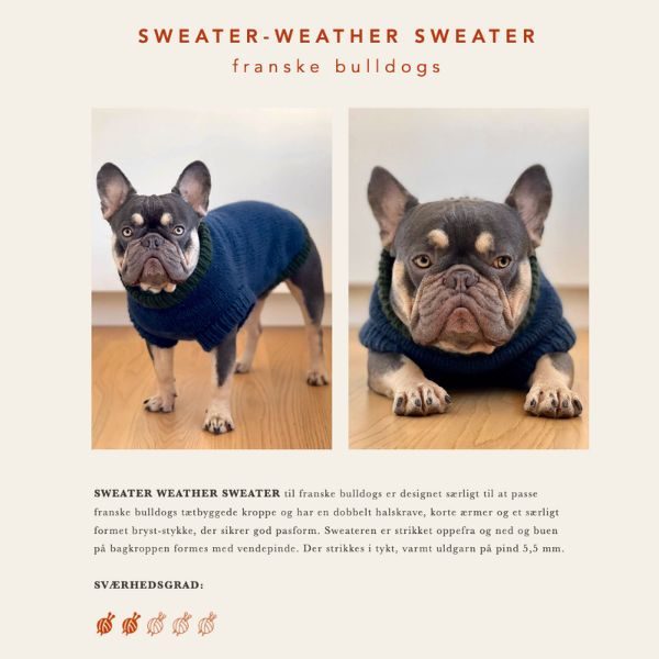 Wear Fifi Strikkeopskrift Hundesweater Til Fransk Bulldog - Wear Fifi Strikkeopskrifter