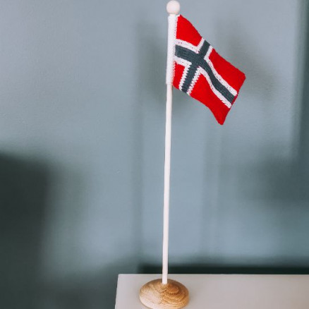Norges Flag Rito Krea Flag Strikkeopskrift 14x10cm - Rito Krea Strikkeopskrifter  - 5713419926469