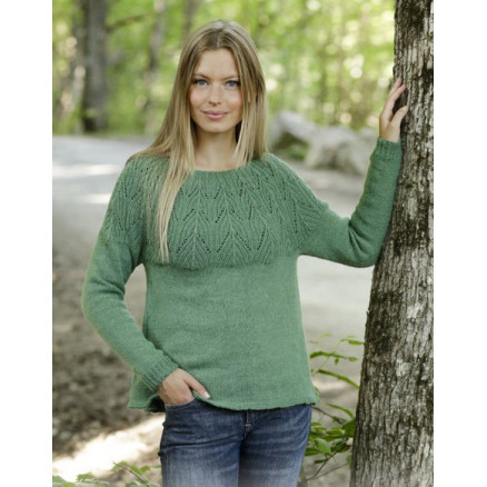 Grøn Green Echo Drops Design Bluse Strikkeopskrift Str Xxxl - Strikkeopskrifter  - 5713419959870