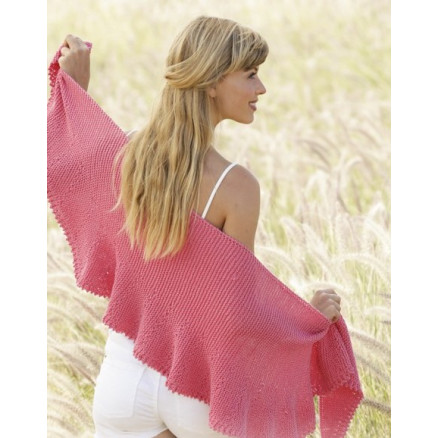Pink Sorbet Drops Design Sjal Strikkeopskrift 33x140 - Strikkeopskrifter  - 5713419991320