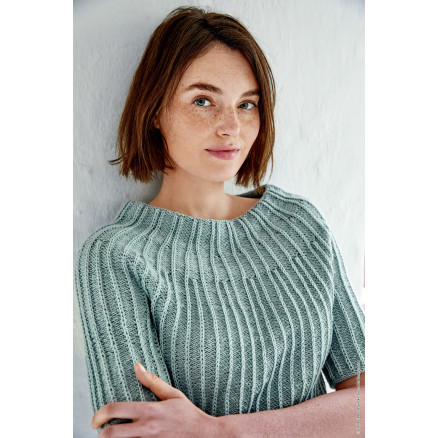 Cool Wool Bluse Lana Grossa Bluse Med Rundt Bærestykke Strikkeopskrift Str - Lana Grossa Strikkeopskrifter  - 5713419923901