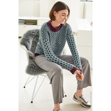 Cool Wool Big Jacquardpullover Lana Grossa Jacquardpullover Strikkeopskrift Str - Lana Grossa Strikkeopskrifter  - 5713419923796