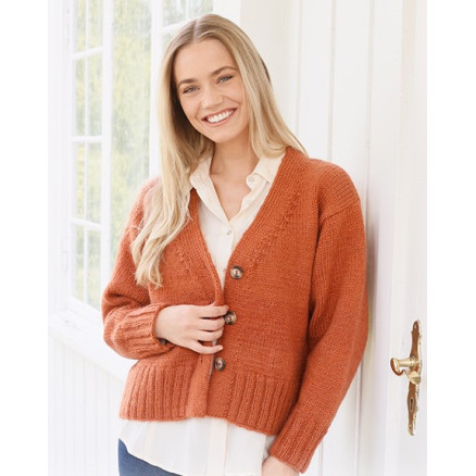 Glazed Orange Drops Design Cardigan Strikkeopskrift Str - Strikkeopskrifter  - 5713419913087