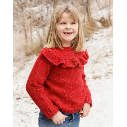 Red Hibiscus Drops Design Bluse Strikkeopskrift Str - Strikkeopskrifter  - 5713419912561