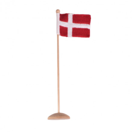 Strikket Dannebrogsflag Rito Krea Flag Strikkeopskrift 12x16cm - Rito Krea Strikkeopskrifter  - 5713419959528