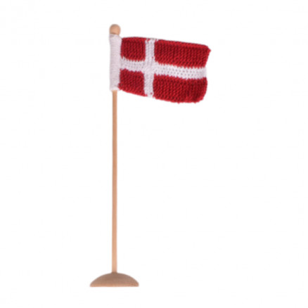 Strikket Dannebrogsflag Rito Krea Flag Strikkeopskrift 8x12cm - Rito Krea Strikkeopskrifter  - 5713419959511