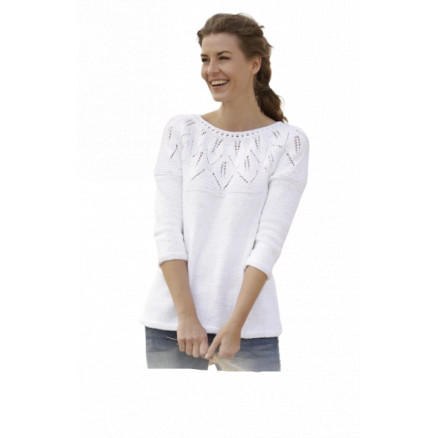 Summer Leaves Drops Design Bluse Strikkeopskrift Str Xxxl - Strikkeopskrifter  - 5713419993041