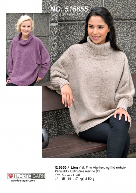 Sweaterponcho Strikkeopskrift 515655 - Strikkeopskrifter