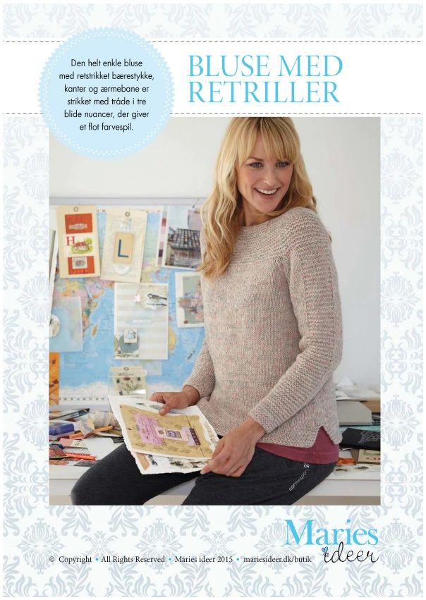 Strikkeopskrift Bluse Med Retriller - Maries Ideer Strikkeopskrifter  - 9788793418769