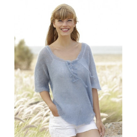 Blue Mist Drops Design Bluse Strikkeopskrift Str Xxxl - Strikkeopskrifter  - 5713419989921