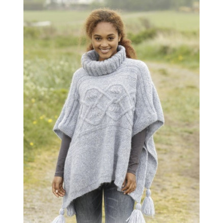 Alanna Drops Design Poncho Strikkeopskrift Str Xxxl - Strikkeopskrifter  - 5713419988641