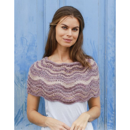 Summer Sand Drops Design Poncho Strikkeopskrift One Size - Strikkeopskrifter  - 5713419963181