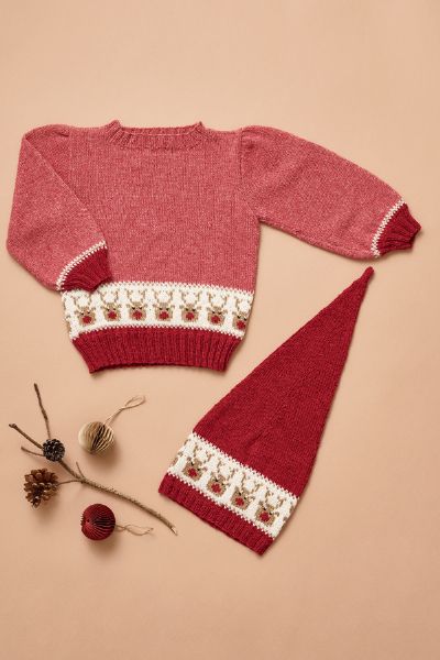 Esther Permin Bluse Nissehue Rudolf Strikkeopskrift - Stofmoellen.dk Strikkeopskrifter