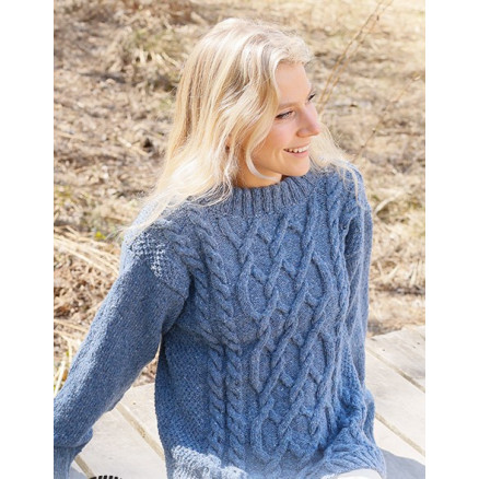 Blue Diamond Drops Design Bluse Strikkeopskrift Str Xxxl - Strikkeopskrifter  - 5713419913162