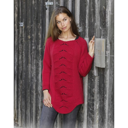 Red Tulip Drops Design Bluse Strikkeopskrift Str Xxxl - Strikkeopskrifter  - 5713419960494