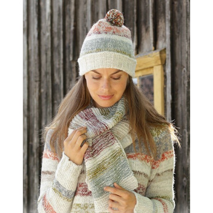 Fading Sunset Drops Design Hue Halstørklæde Strikkeopskrift Str - Strikkeopskrifter  - 5713419960517