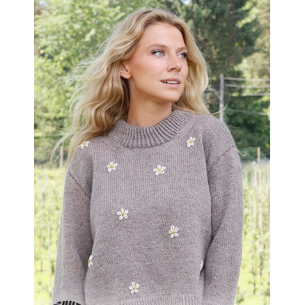Shy Daisy Drops Design Bluse Strikkeopskrift Str Xxxl - Strikkeopskrifter  - 5713419914138